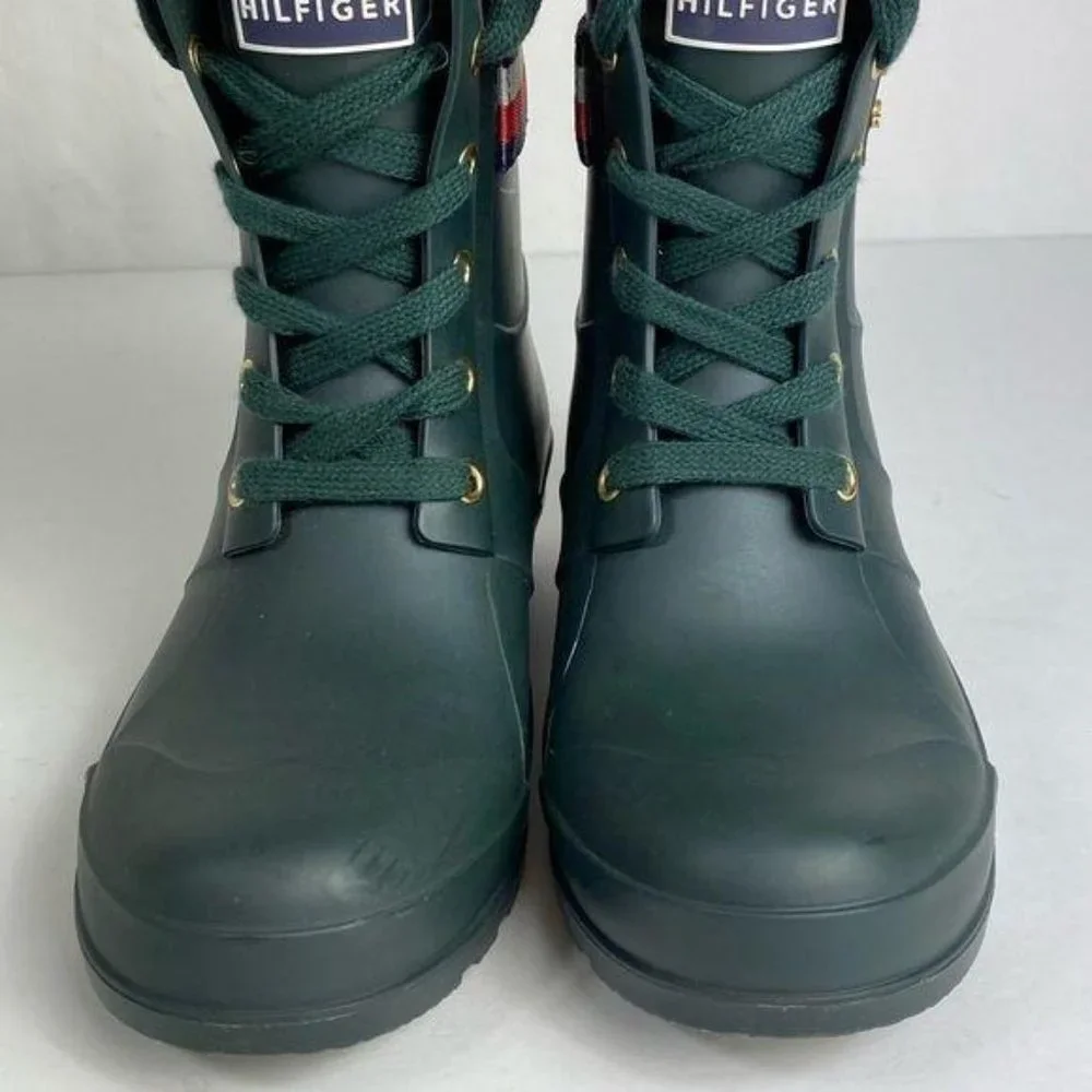 Tommy Hilfiger Rain Boot Trineti Lace Up Mid Calf Women's Sz‎ 6